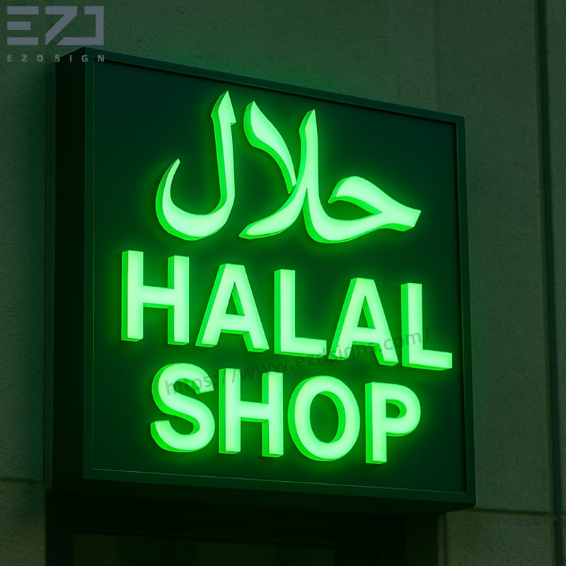 Halal-Laden-Schild