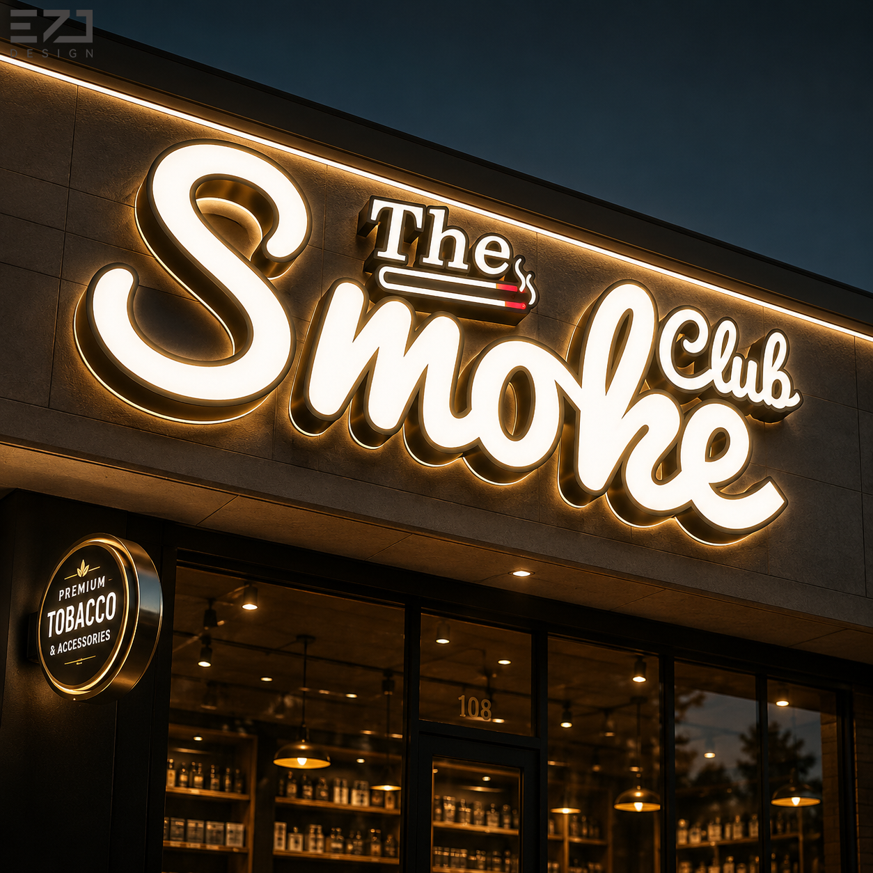Custom LED Smoke Shop Sign Outdoor Front Lit Channel Letters 3D Acrylic Storefront Logo Sign for Retail Store