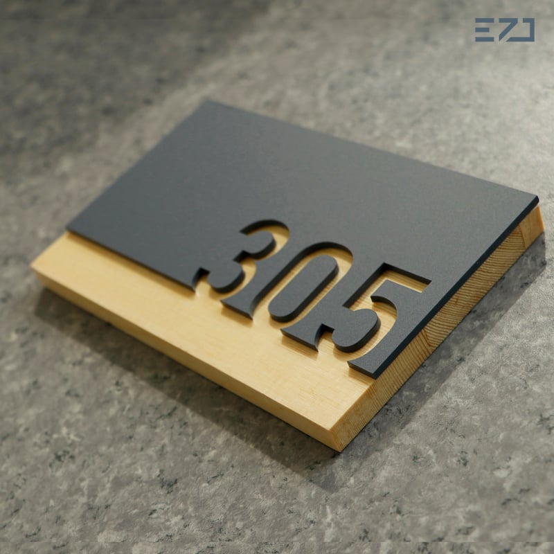 Wooden Room Numbe Sign
