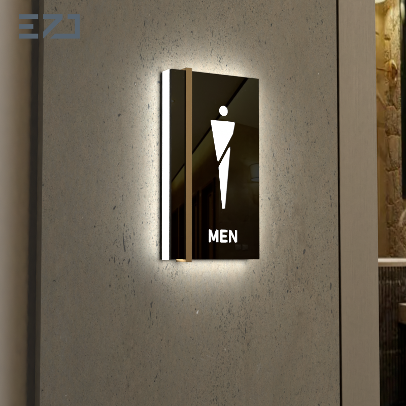 Beleuchtetes Toilettenschild