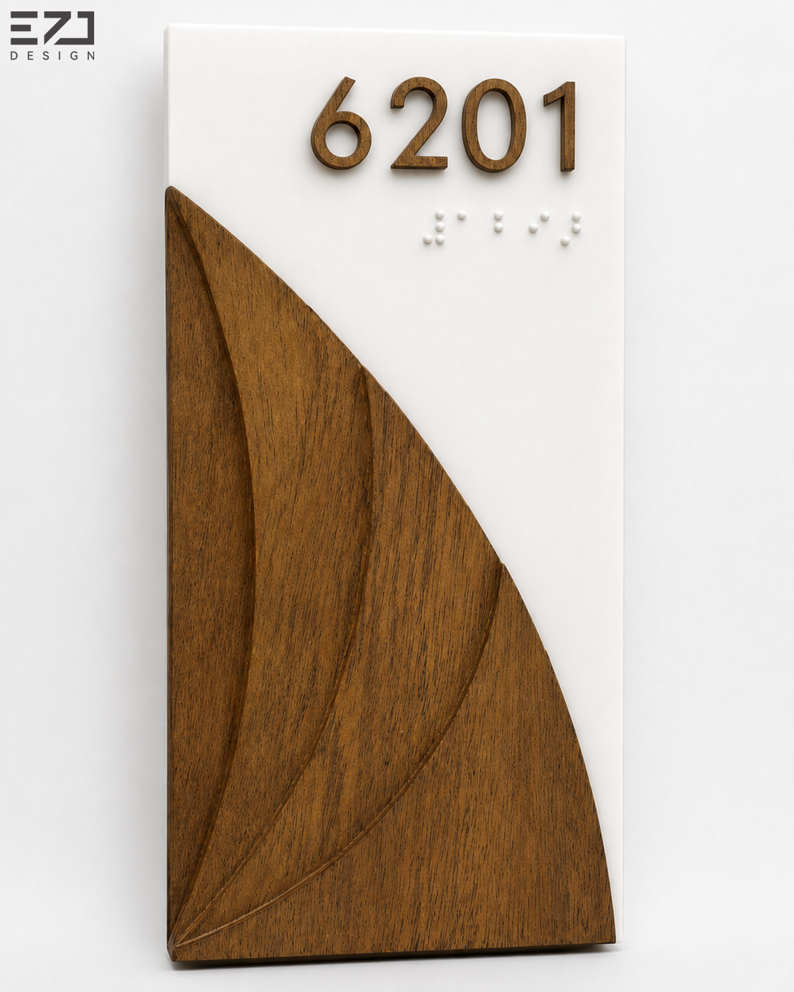 Segnale personalizzato per numero stanza hotel ADA con braille, moderna targhetta per porta in legno e acrilico per segnaletica di orientamento in hotel e appartamenti