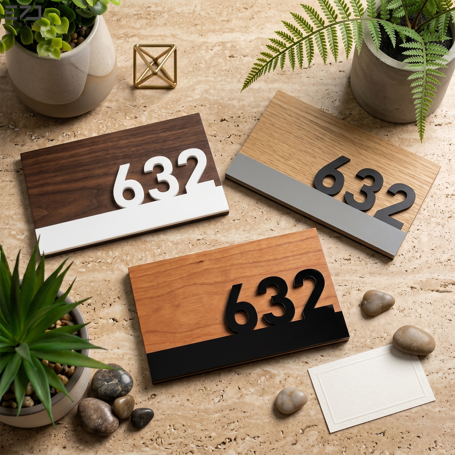 EZD ADA Compliant Hotel Door Signage OEM Custom 3D Room Numbers Wood Plaque Wall Sign Wayfinding Direction Apartment Door Plates