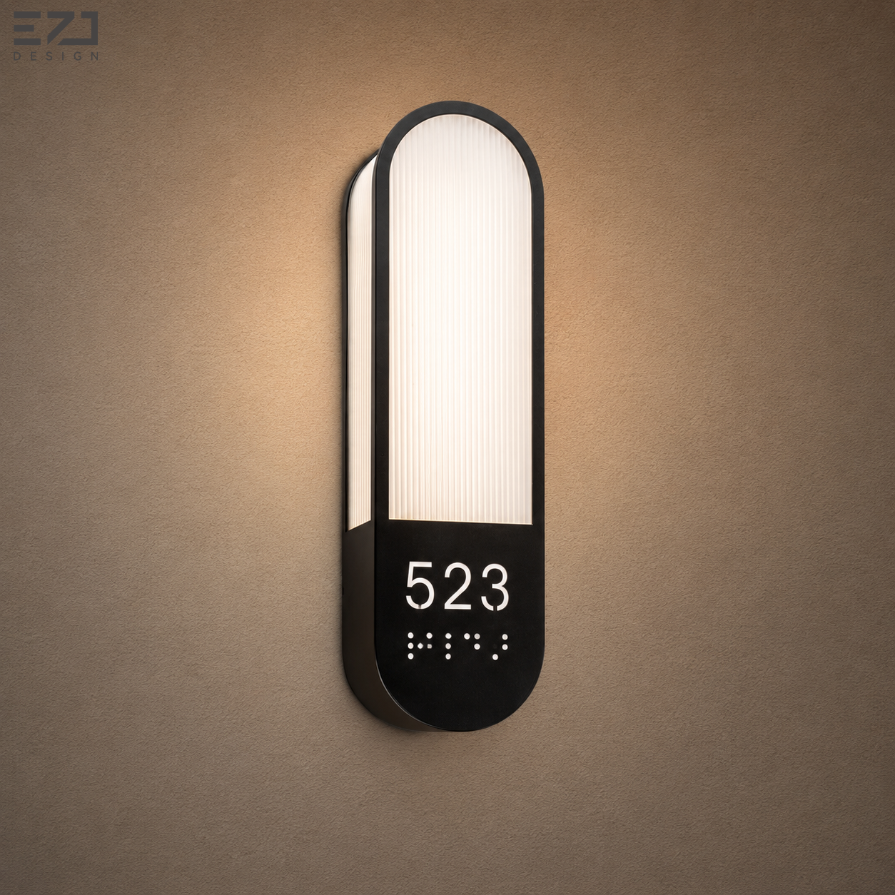 Segnale personalizzato con LED per il numero della stanza in hotel, con caratteri Braille, moderno pannello luminoso da parete per porte di hotel, appartamento o resort