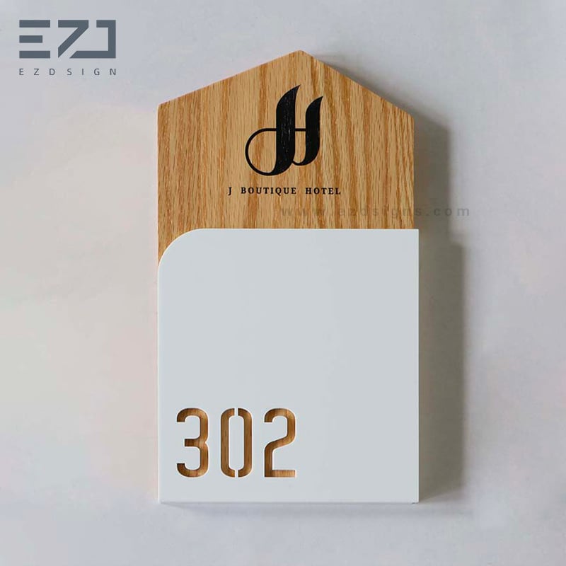 Massivholz-Zimmer-Schild