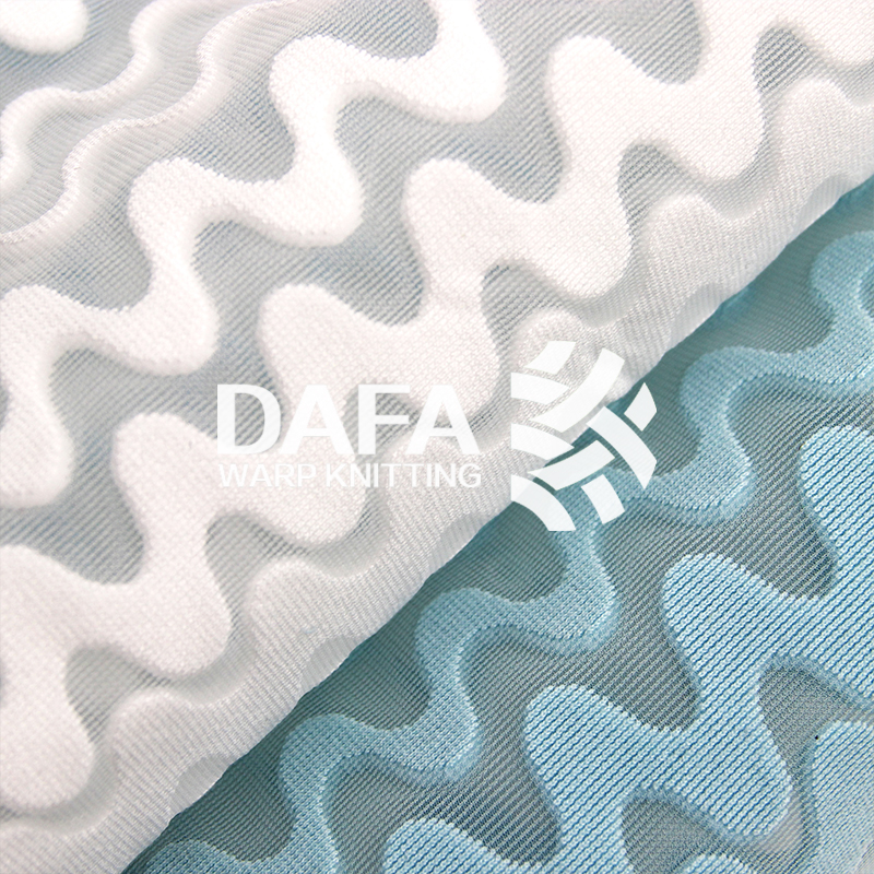 Maglia 3D leggera a intreccio con jacquard ondulato graduale, 100% poliestere, traspirante e antibatterica, 230 g/m², 2–3 mm, OEKO-TEX STANDARD 100