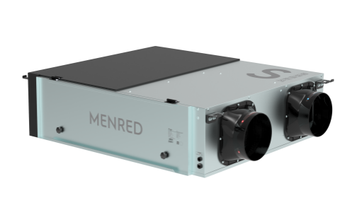 MENRED S5 griestā novietots ERV 350 m³/h ar G4 + HEPA H11 filtrāciju un entalpijas siltuma atgūšanu