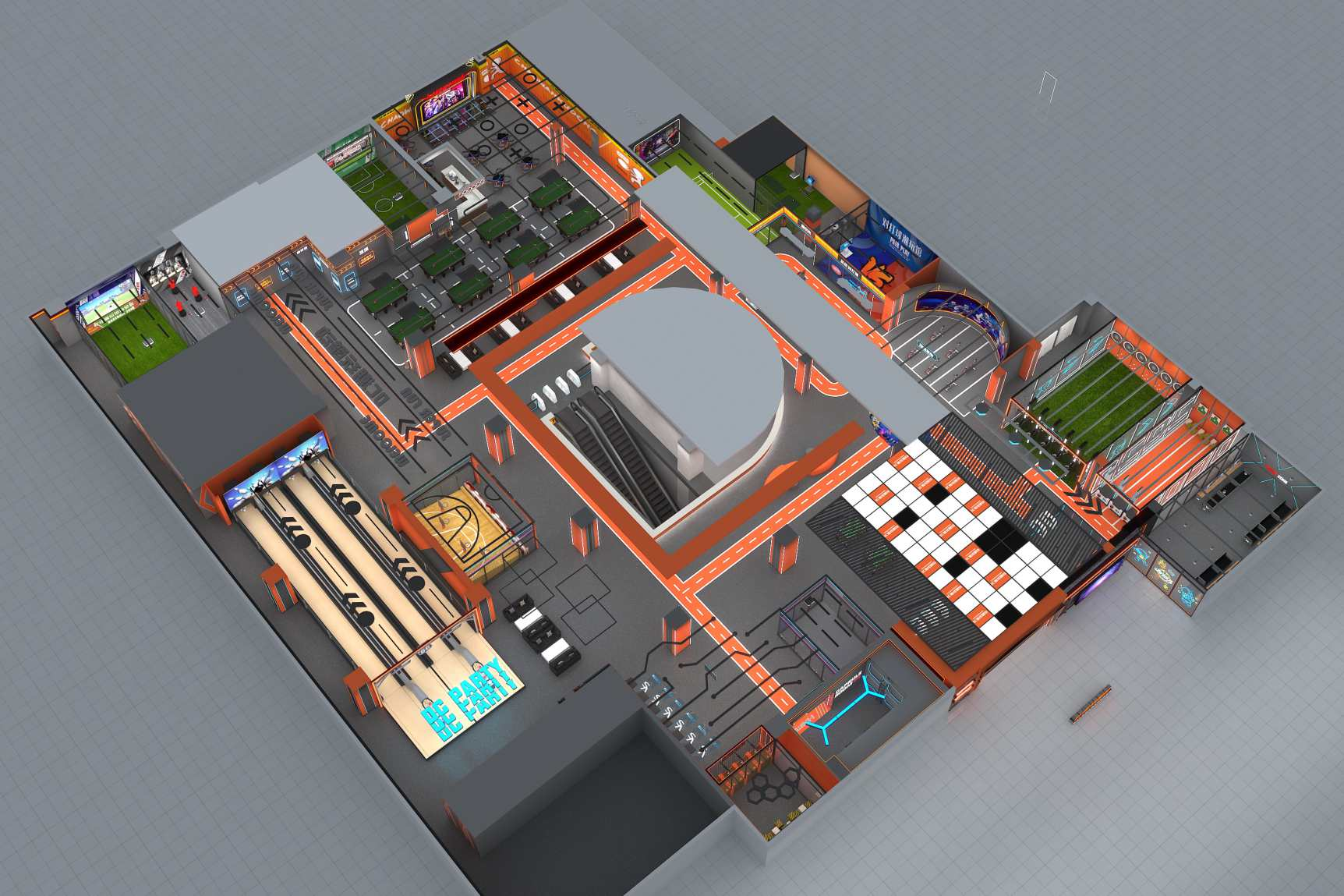 Video Game, Sports and Trendy Play Hall