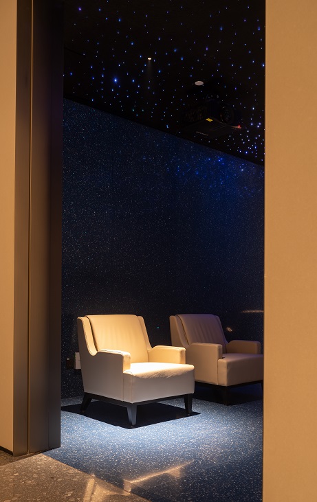 Sustainable engineered stone surfaces crafted with recycled materials in a modern interior setting by RUNPIN