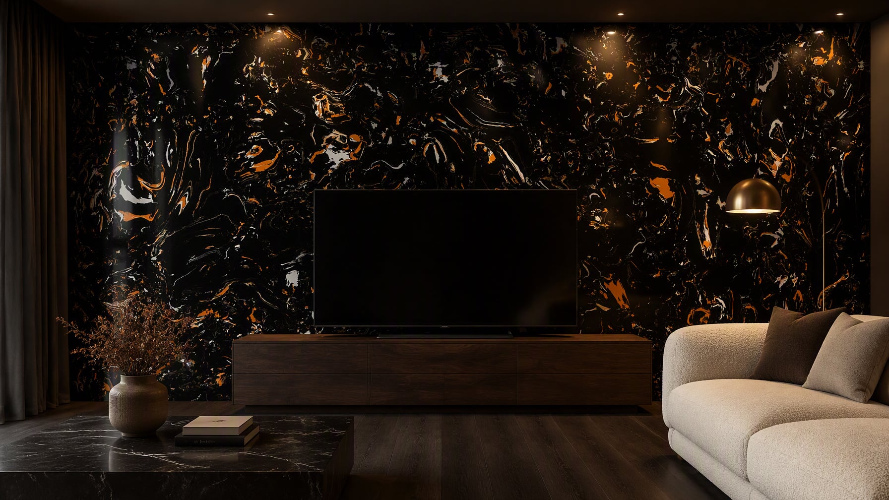 Polished Black Gold Flower