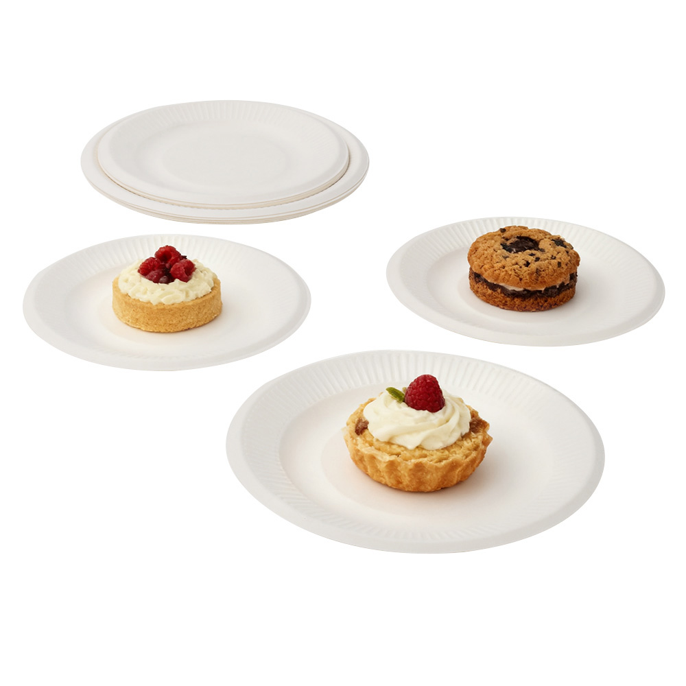 SUGARCANE BAGESSE PLATES - 7 INCH ROUND PLATE