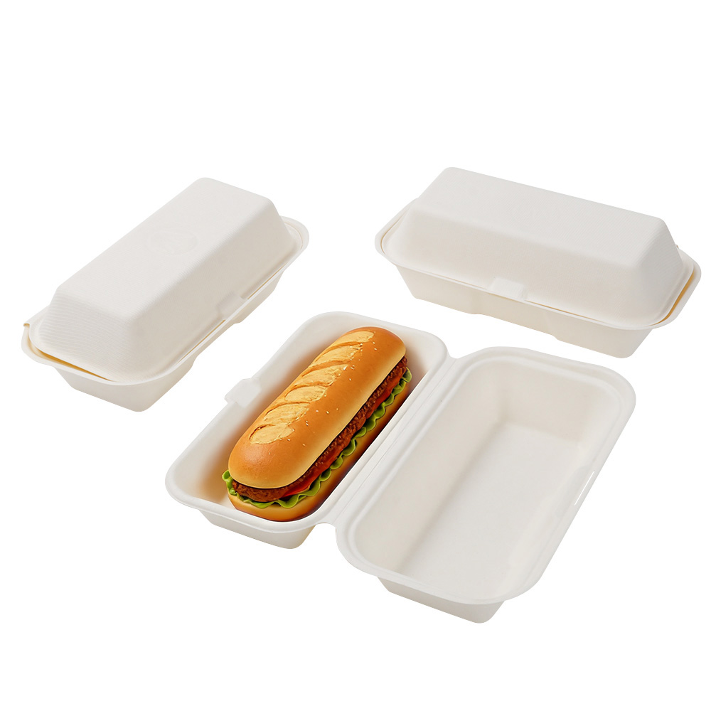SUGARCANE BAGESSE CLAMSHELL BOXES - 600ml clamshell lunch box