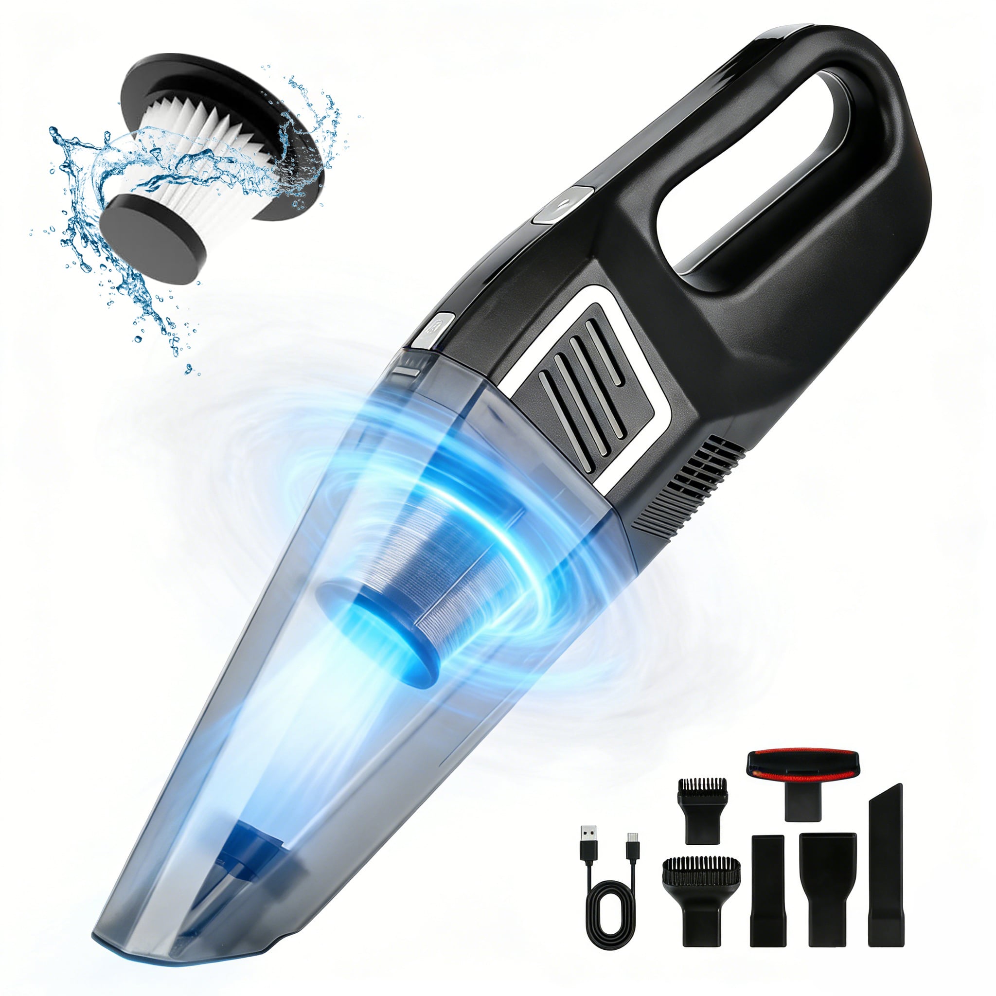 Handheld Cordless Vacuum Cleaner with Powerful Motor & Suction, Intelligent Module, Dual-Speed, HEPA Filtration