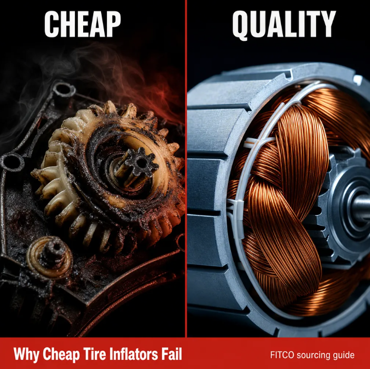 Why Cheap Tire Inflators Fail: Plastic Gears vs. Pure Copper Motors