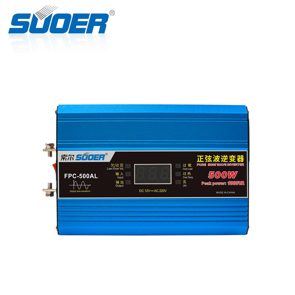 FPC-500AL 12 V 220 V 500 W sonkragomskakelaar met suiwer sinusgolf-omskakeling