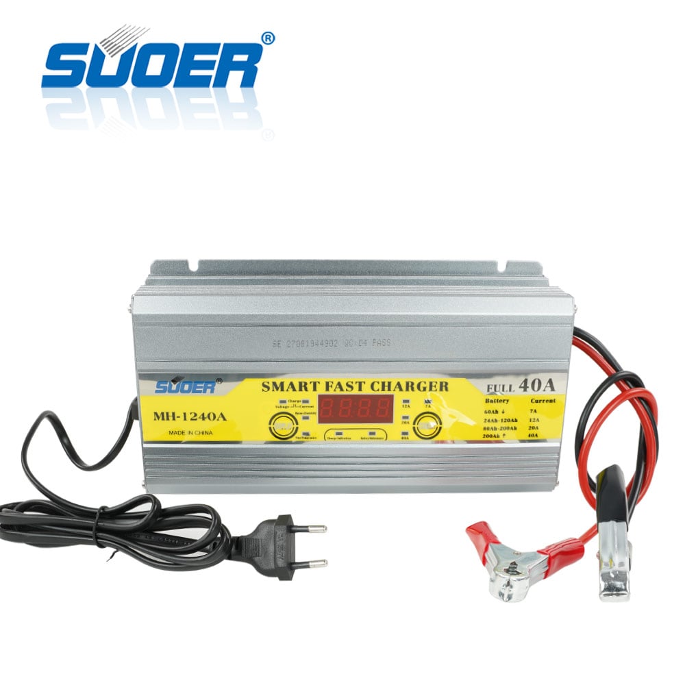 MH-1240A Suoer outobatterylaaier, 12 V, 40 A, driefase-modus, LCD-skermvertoning, draagbaar, 220 V-invoer, 24 V-uitvoer, 5 A, 4 A, 40 A, VK/EU/AU