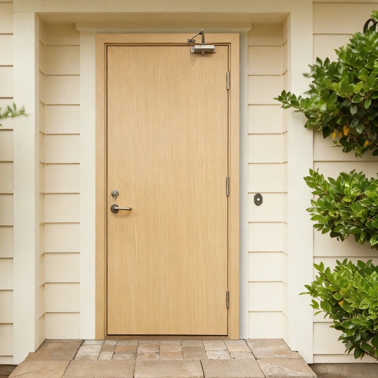Walnut/Cherry Wood Flame-Retardant 90 Minutes Fireproof Soundproof Fire Rated Solid Wood Door for Villas & High-End Residences