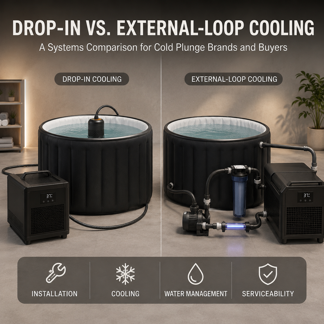 Drop-In vs. External-Loop Cold Plunge Cooling: A Systems Comparison for Brands and Buyers
