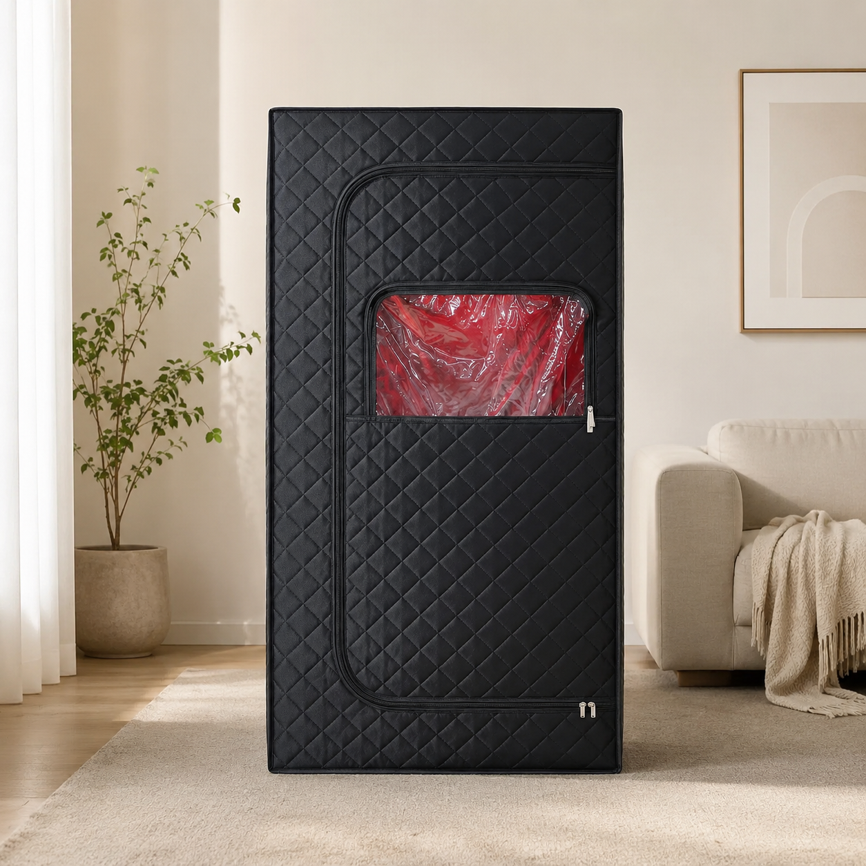 OHO Indoor Personal Sauna Box Room Far Infrared Sauna Tent Led Red Light Therapy Portable Full Body Dry Sauna Tent