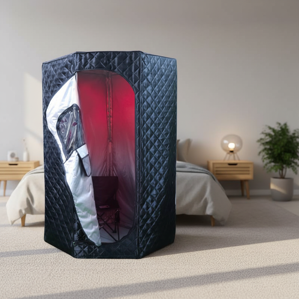 OHO Modern Portable Infrared Sauna Tent Red Light Therapy Electric Dry Steam Relax Detox Low EMF Smart Control Panel Apartment