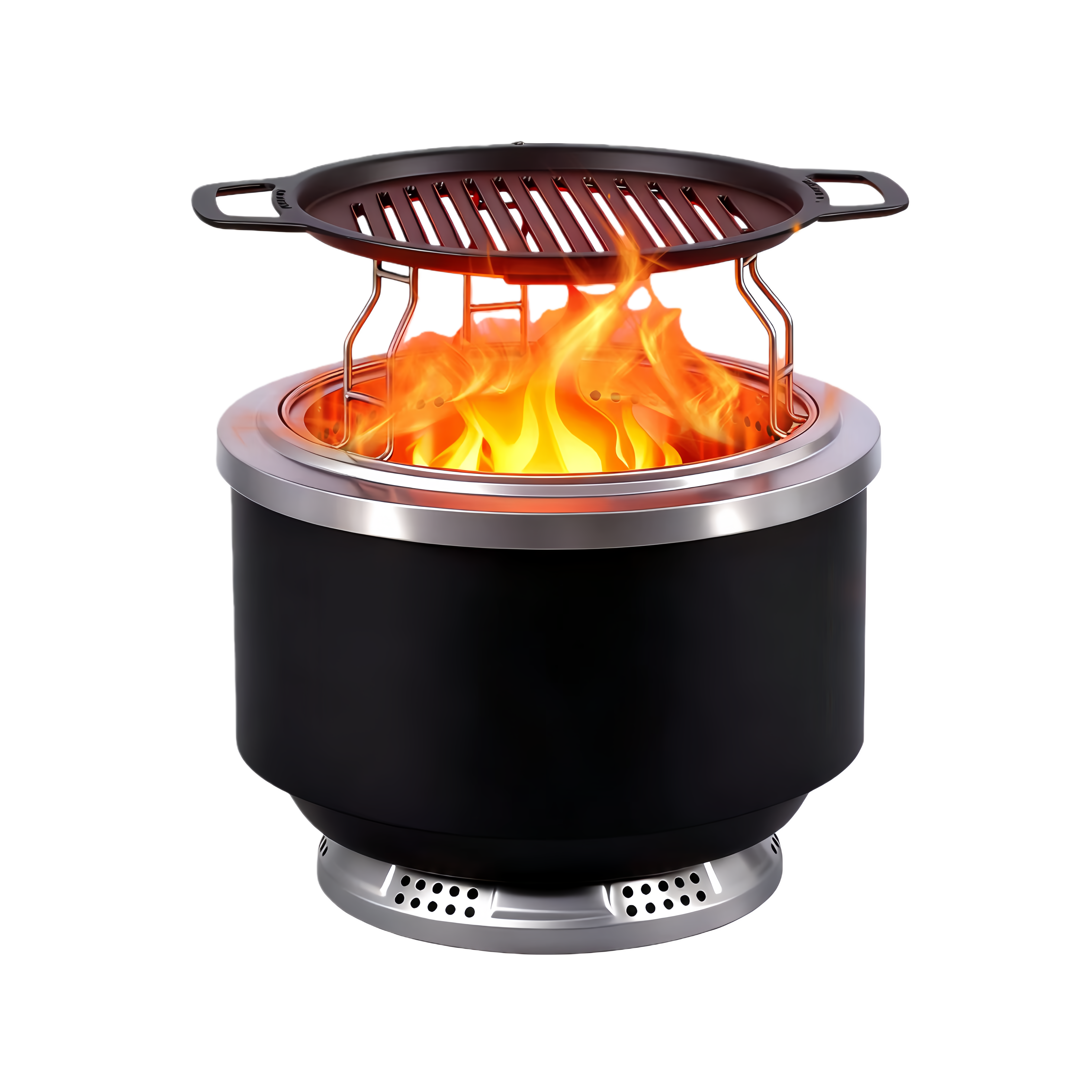 Home Smokeless Outdoor Stove for Wood Fires Portable Brazier Easy Clean Bonfire with Removable Ash Pan Barbecue Stoves