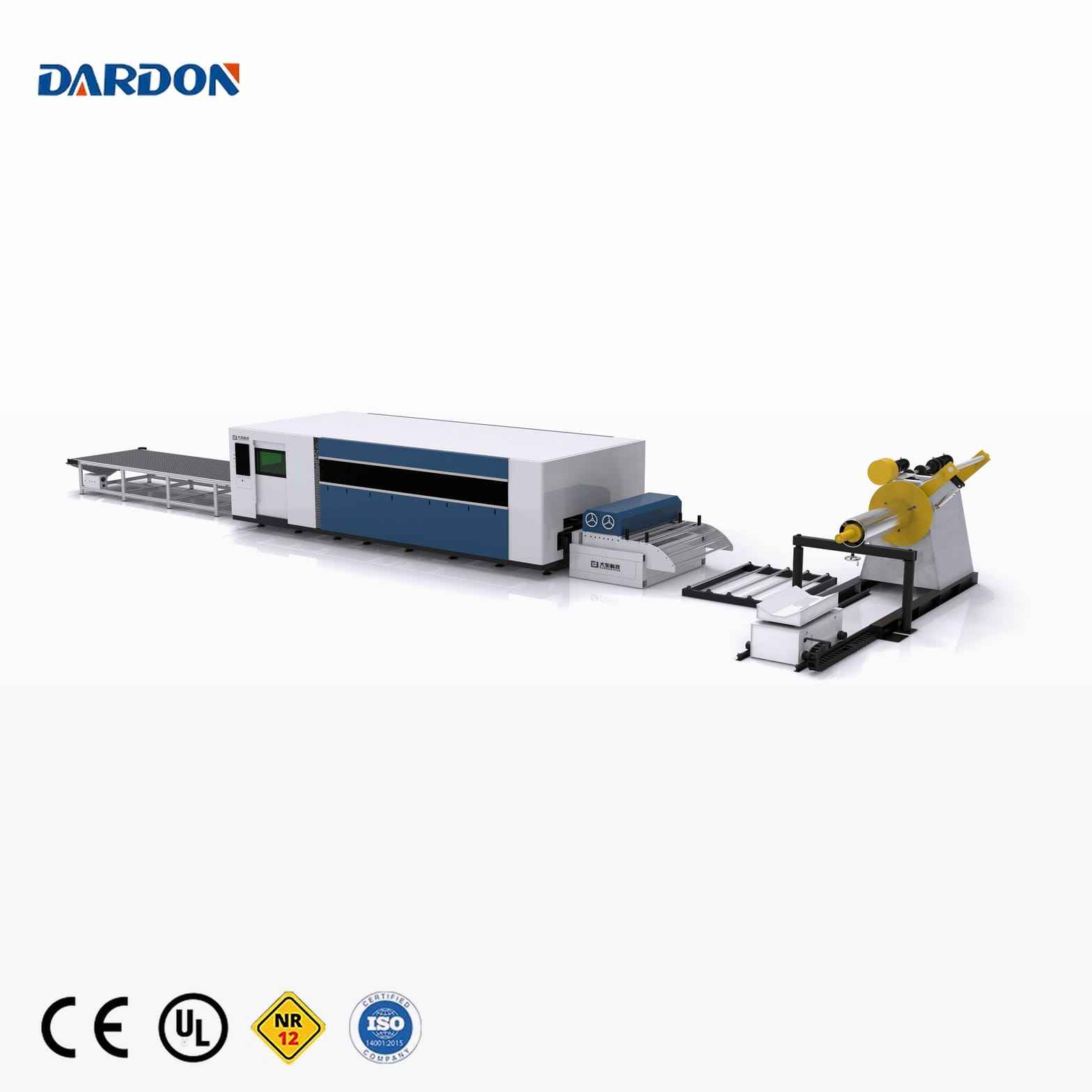 DF Series Coil Fed Fiber Laser Cutting Machine Fully Automatic Production Line with Decoiler and Leveler
