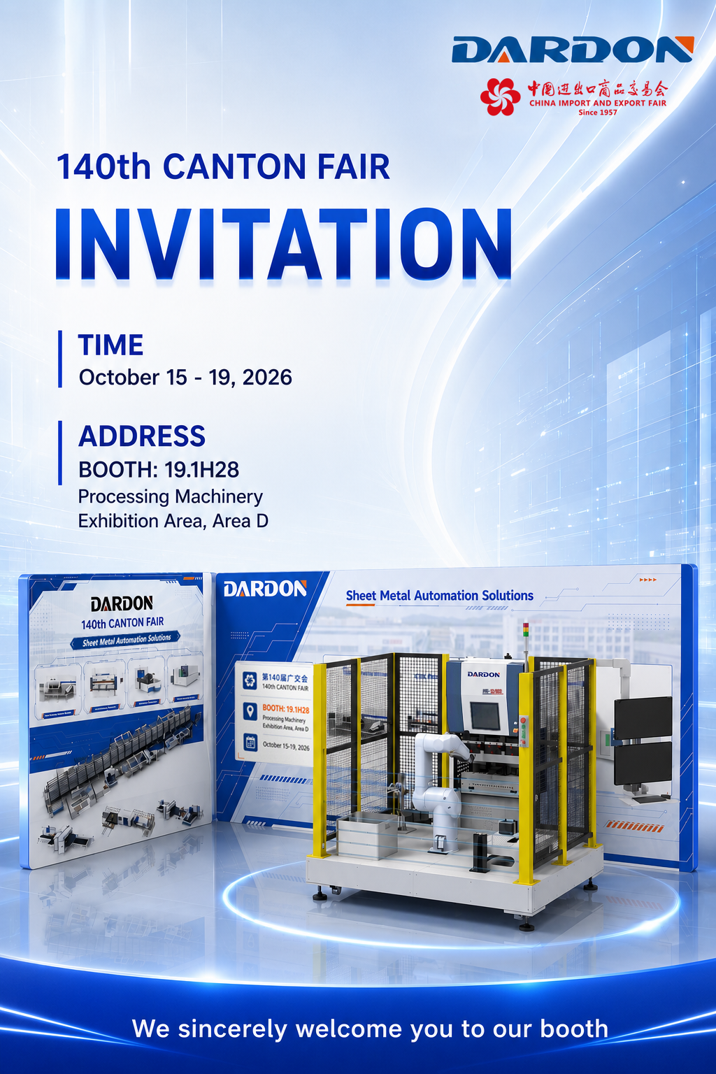 Join DARDON at the 140th Canton Fair: Discover Next-Generation Sheet Metal Automation Solutions