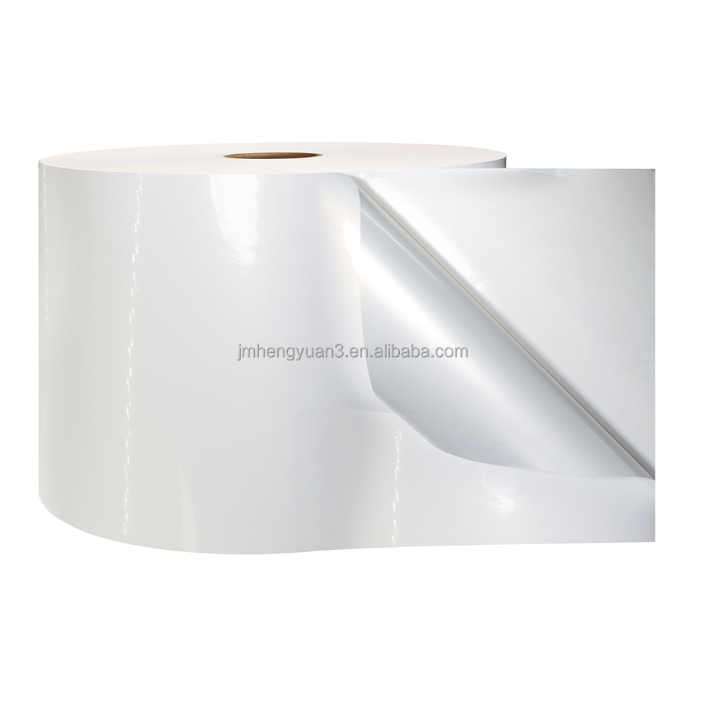 Glossy BOPP White/Sliver/Clear Jumbo Label Material Polypropylene PP Label Stock Self Adhesive Sticker Jumbo Bopp Label Sticker details