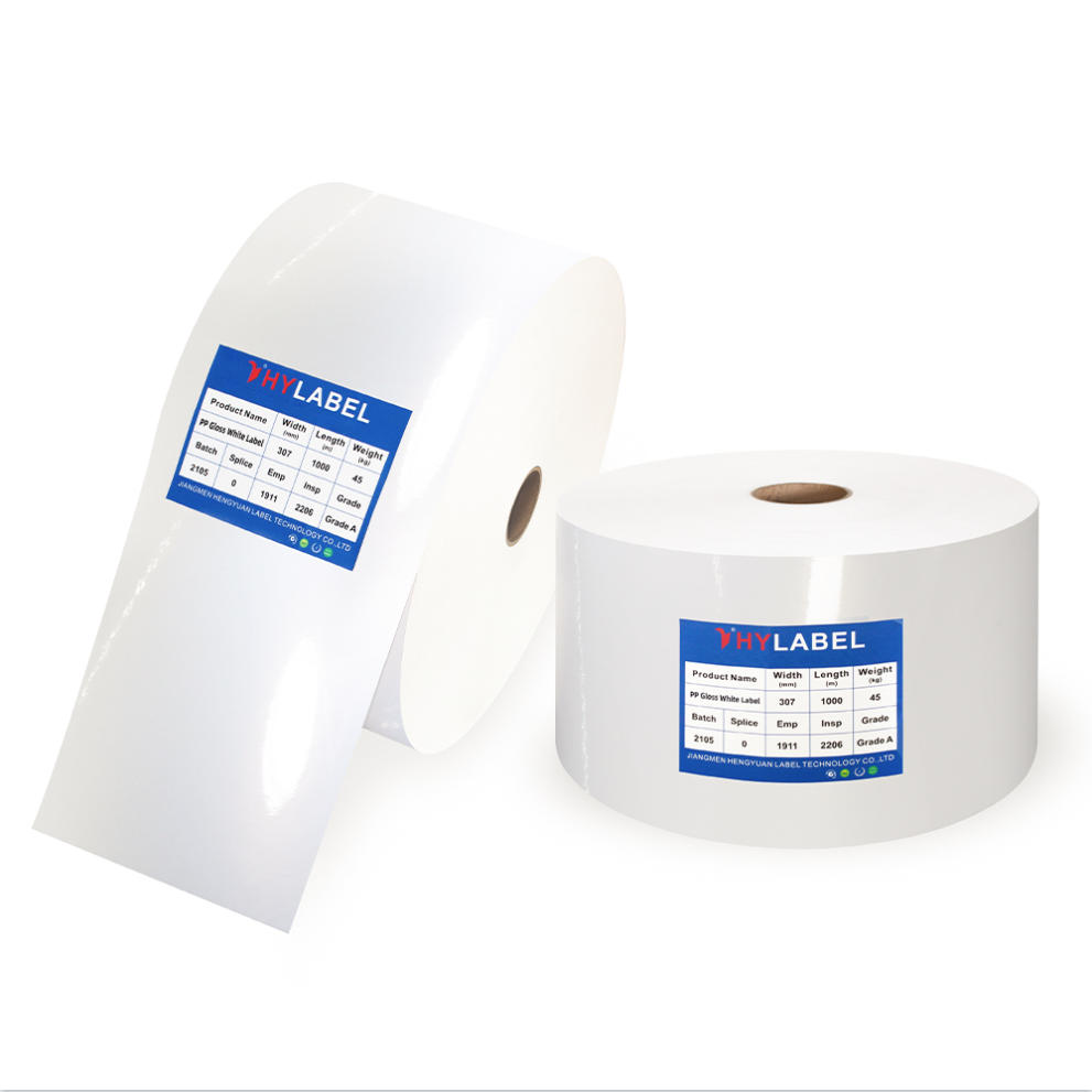 Gloss White BOPP Jumbo Label Raw Material Self Adhesive Film Sticker Polypropylene Sticker Pearl White PP Label Paper Jumbo Roll