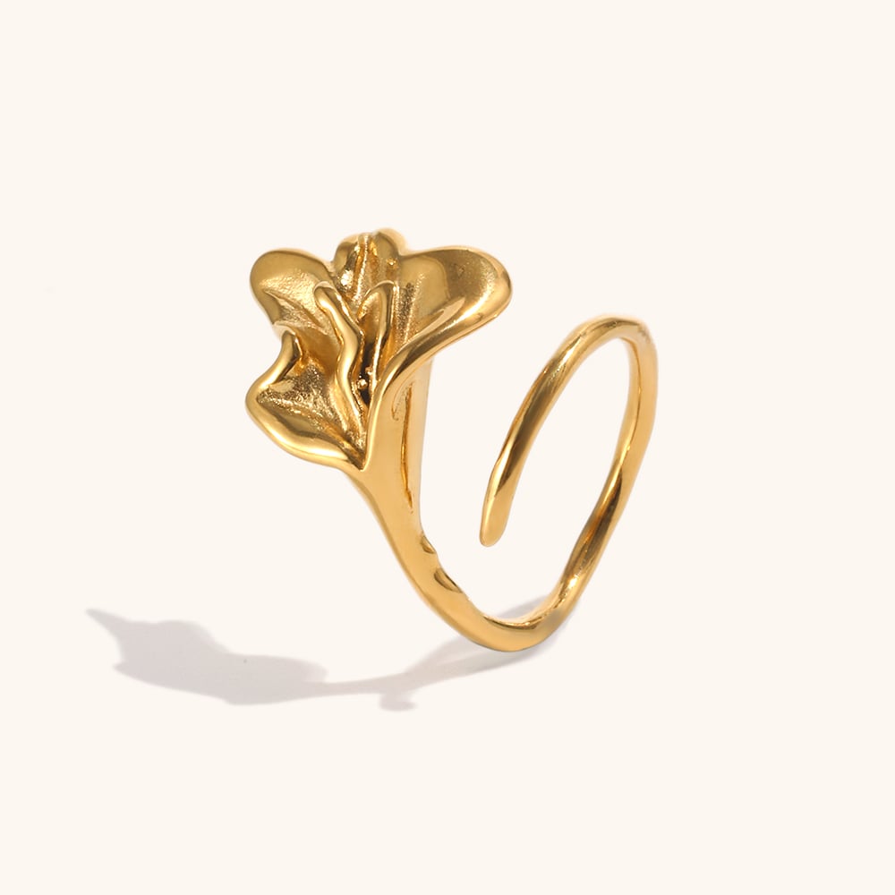 Lily Flower Wrap Stacking Ring