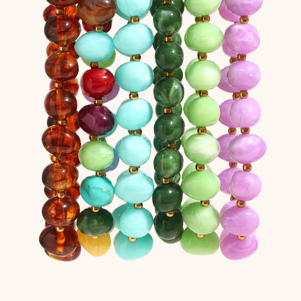 Water Drop Colorful Acrylic Bead Chain Necklace