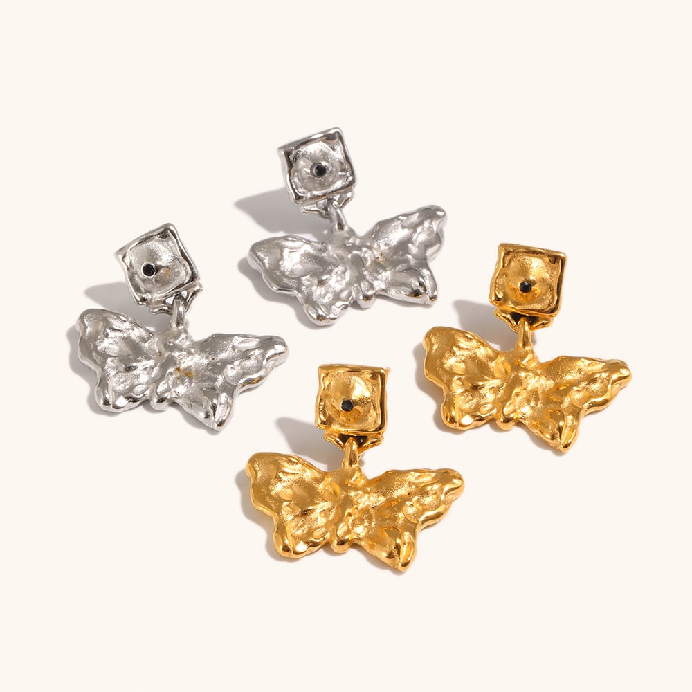 mininalist line cross stud earring-3
