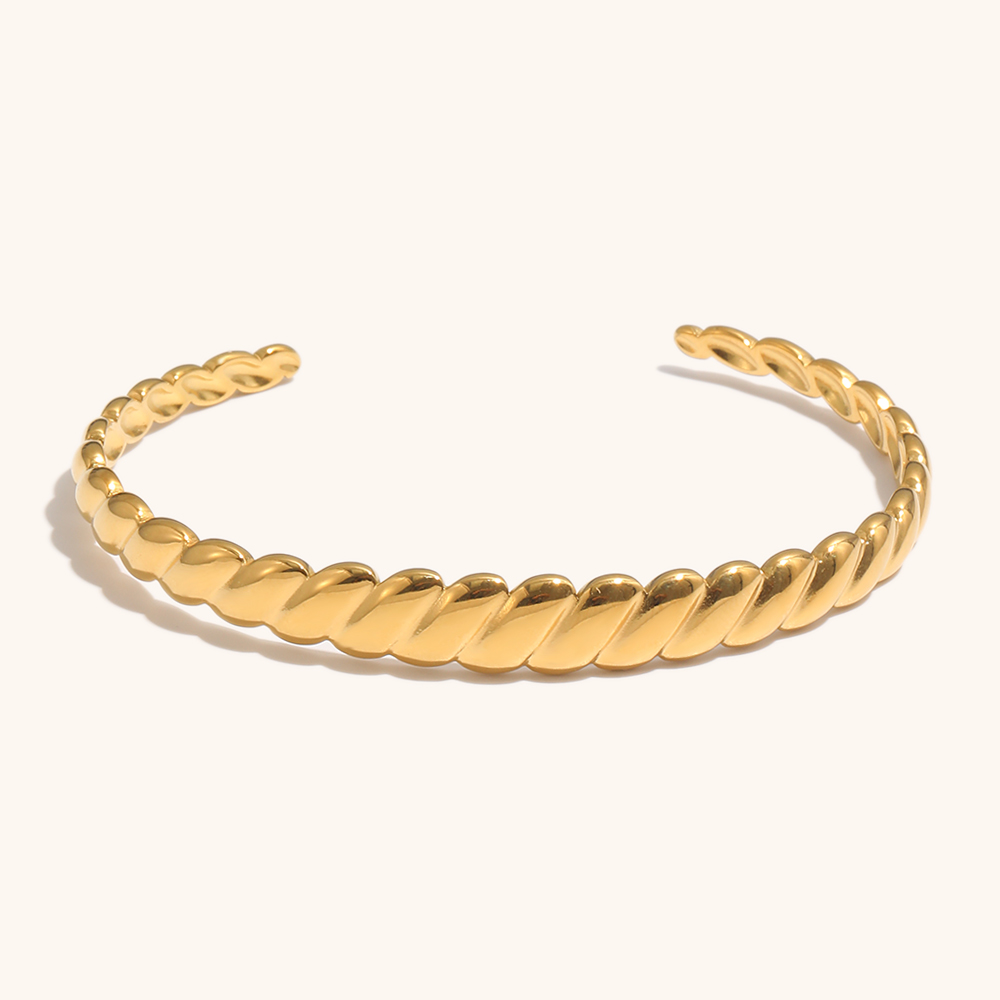 Texture Gold Plated Stainless Steel Bangle