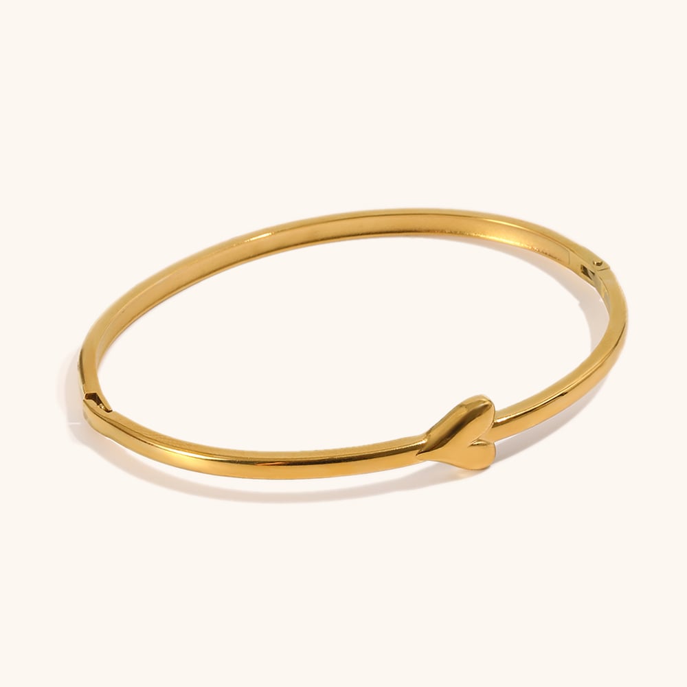 Heart Shape Gold Plated Bangle