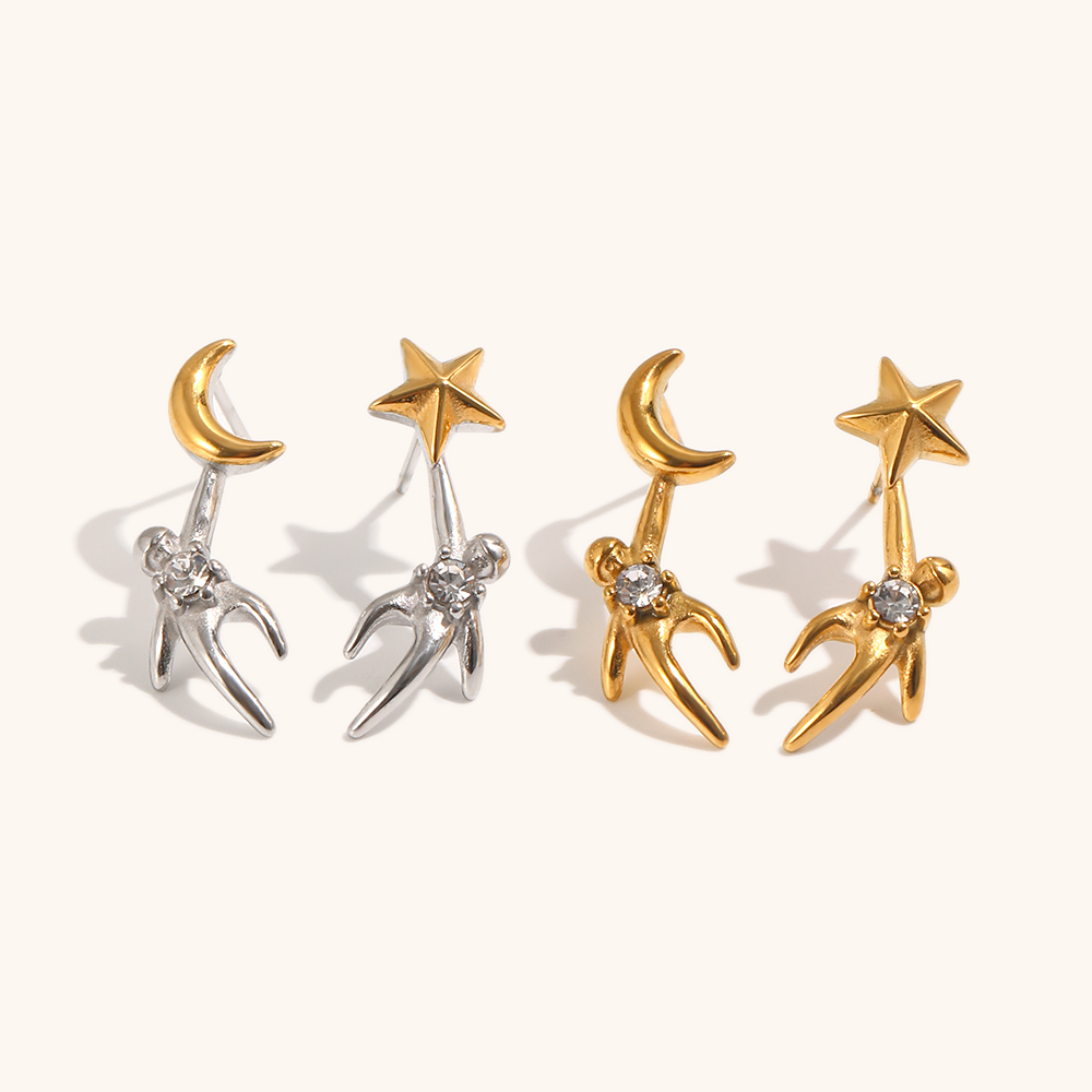 there layer pearl charm zircon stacking ring-7