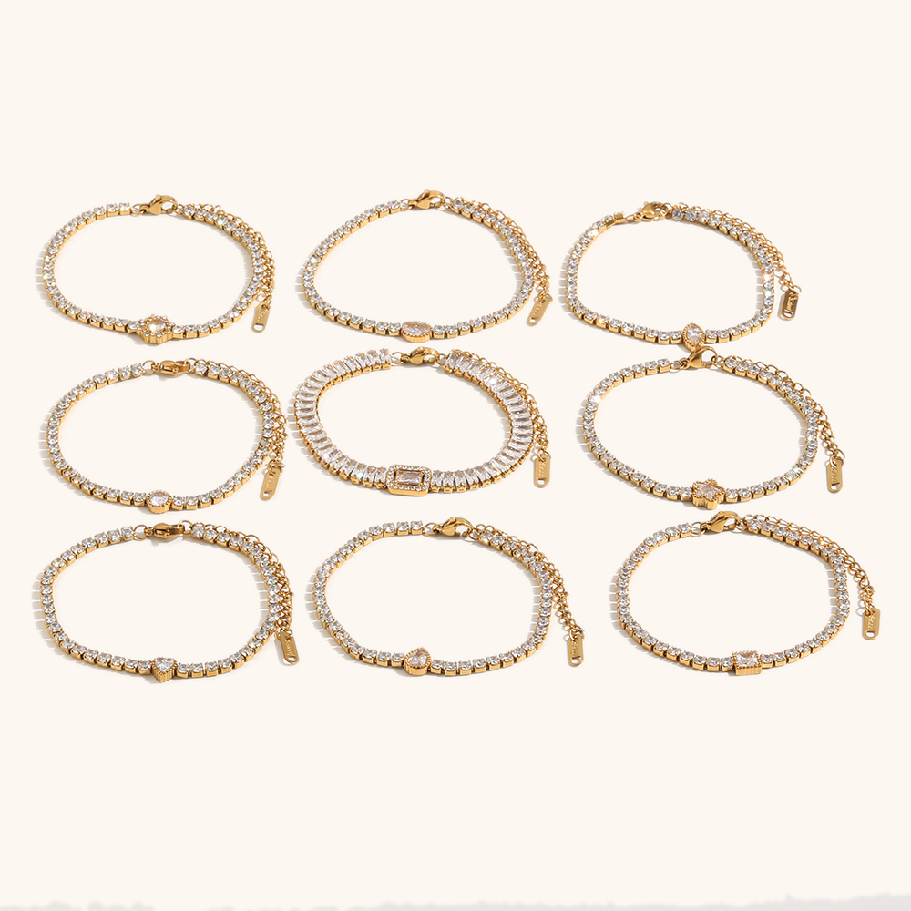 zircon eye statement cuff bangle set-4