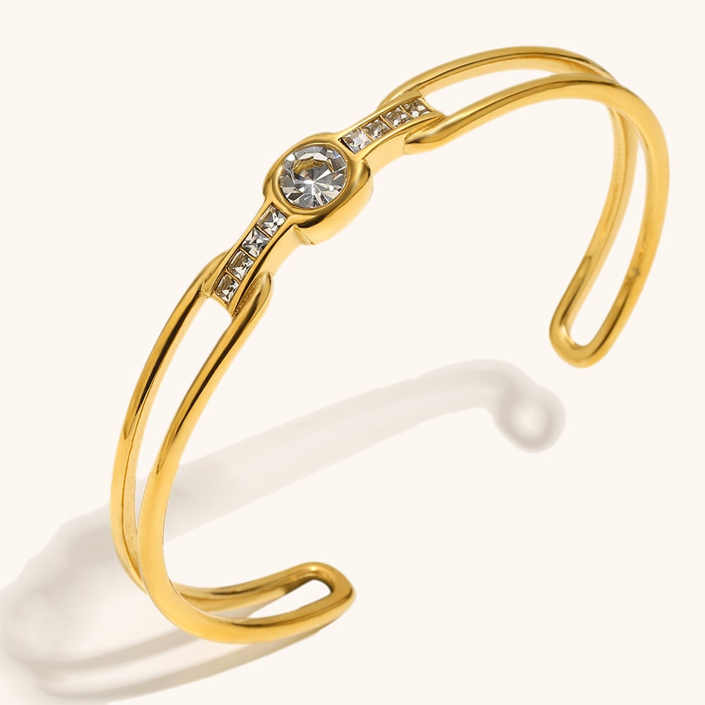 vintage enamel zircon stud earring-4