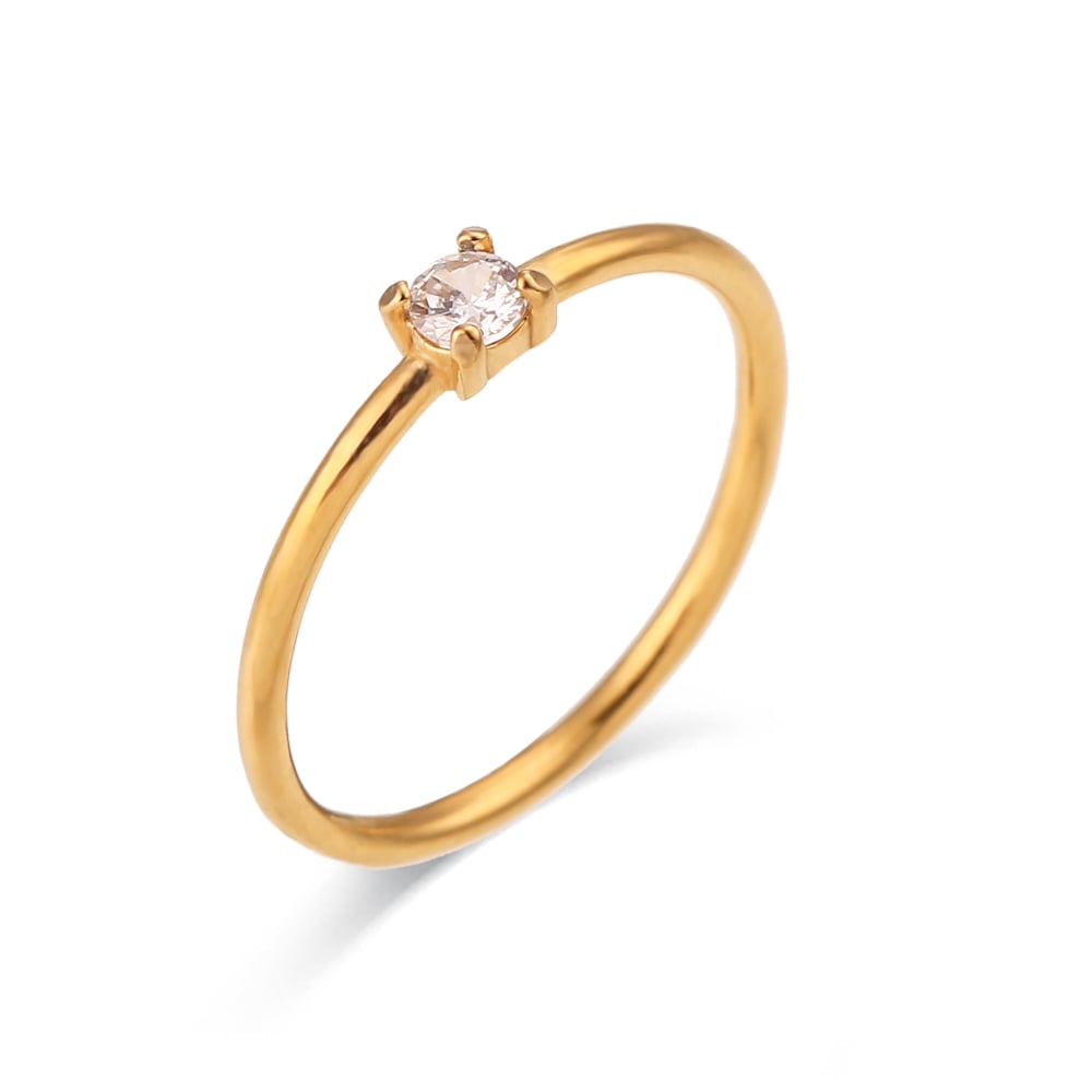 Colorful Birthstone Zircon Gold Plated Ring