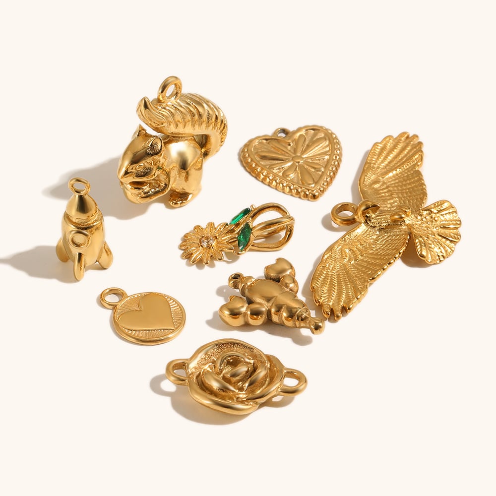 Symbolic & Nature-Inspired Gold Plated Pendants Set