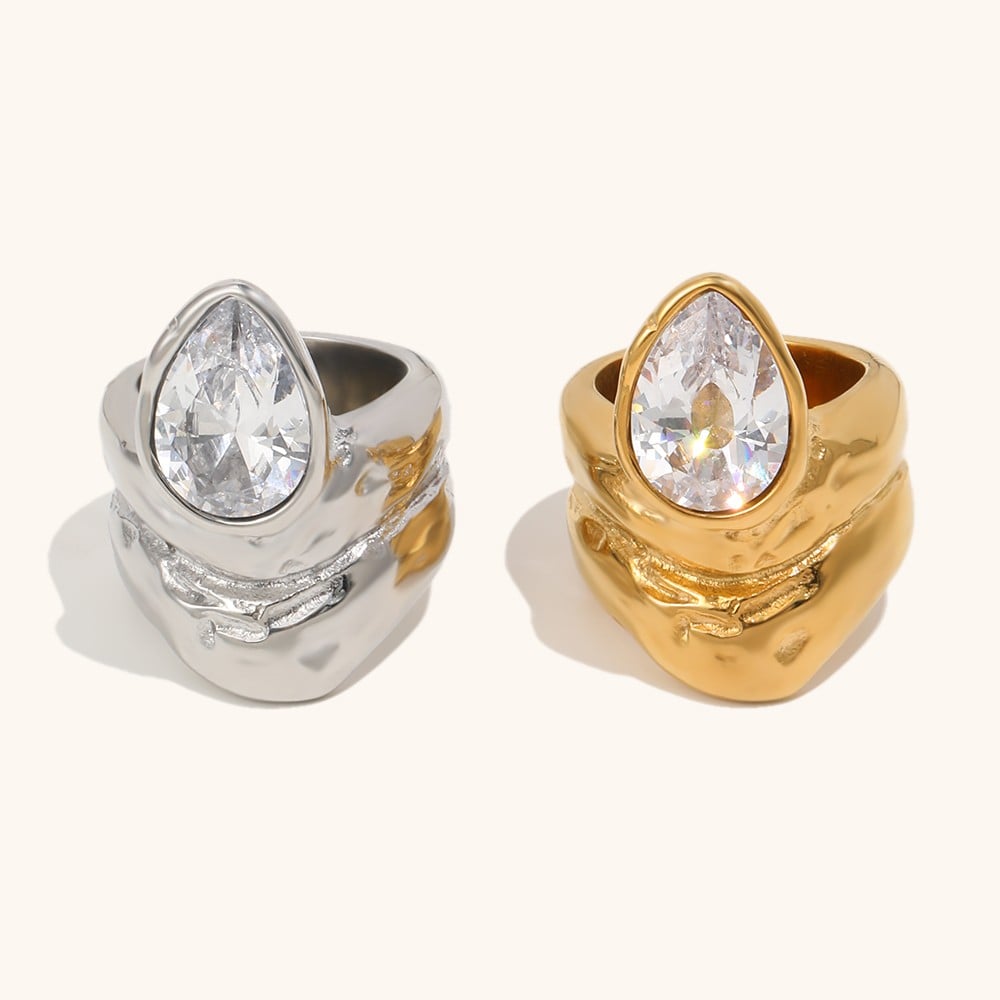colorful zircon heart huggies earring-4