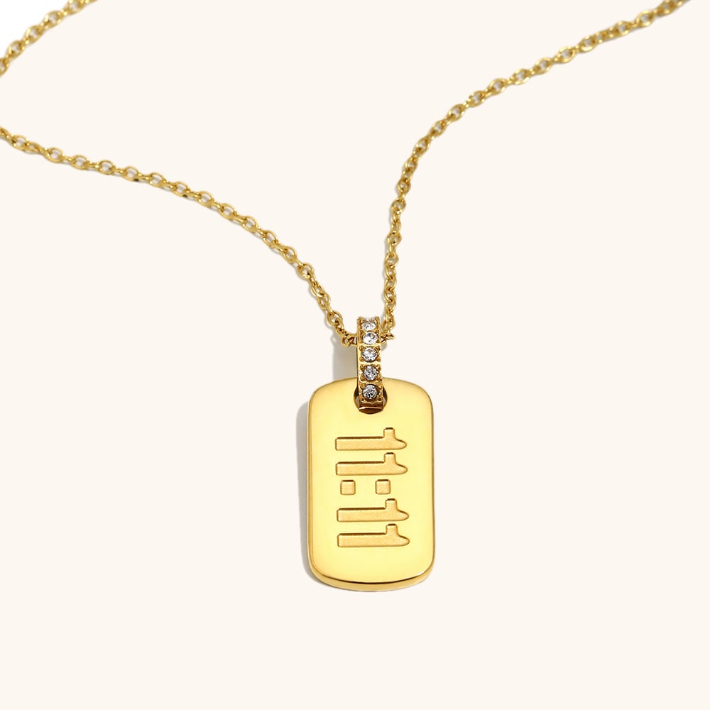 11:11 Lucky Number Stainless Steel Pendant Necklace