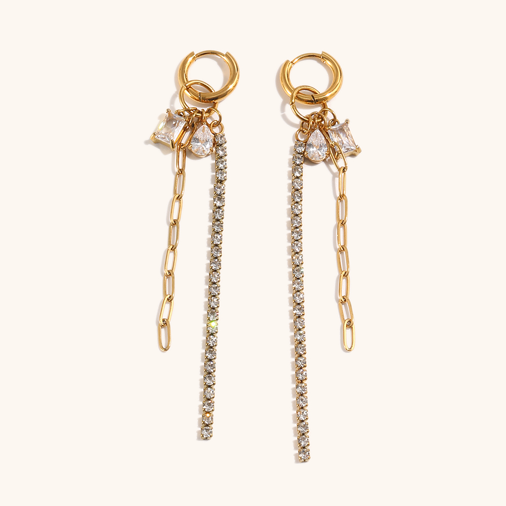 Dainty Zircon Tassel Earring