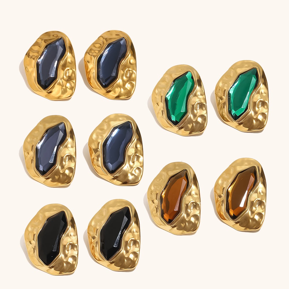 Sculptural Organic Resin Statement Stud Earrings
