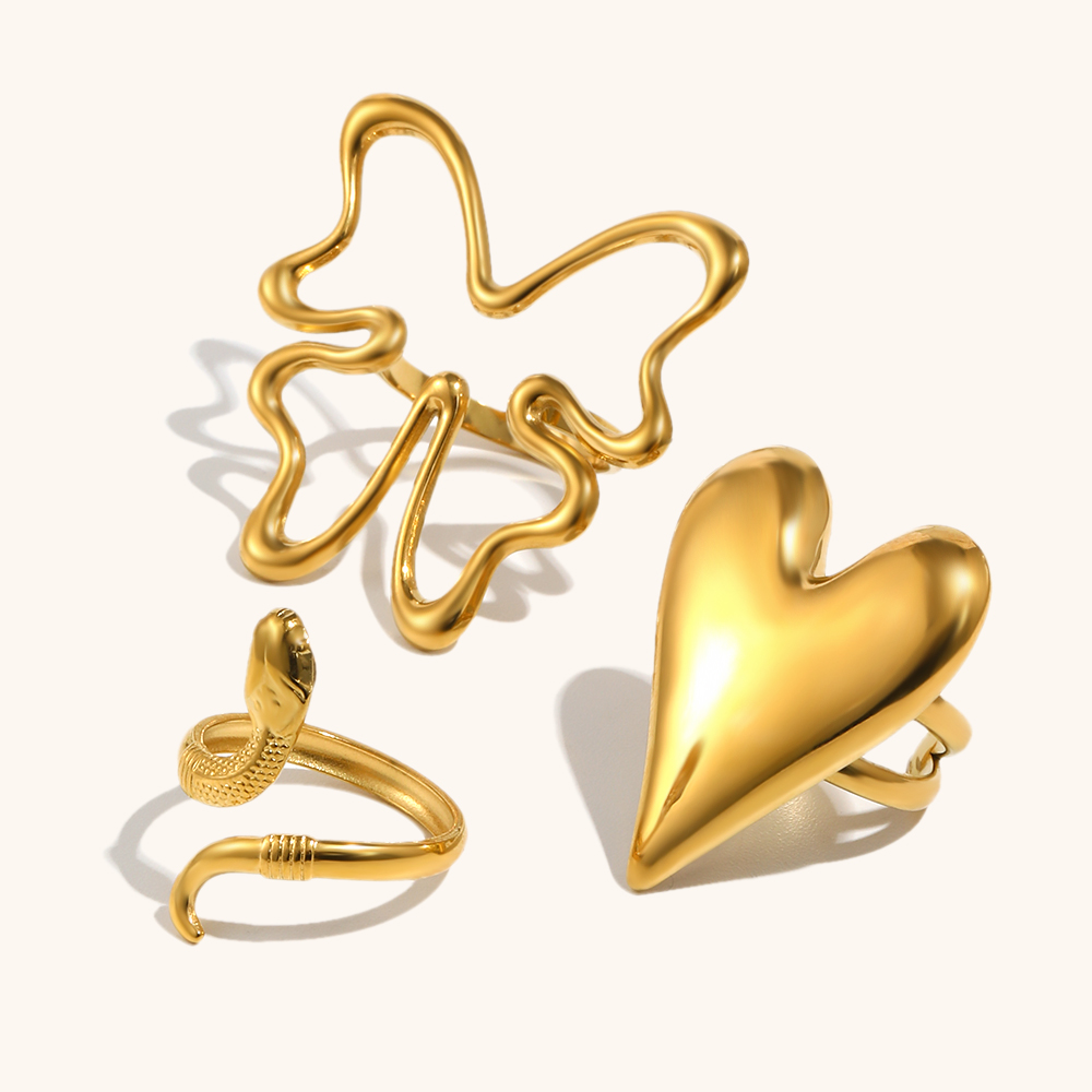 Gold Plated Rings Set