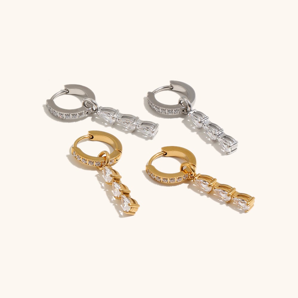 twisted zircon stud earring-4