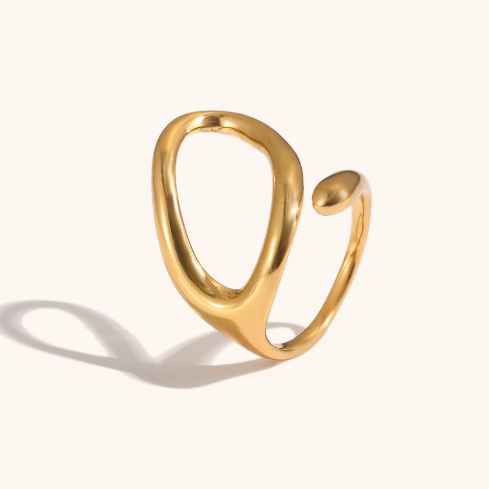 Minimalist Hoop Gold Plated Open Ring