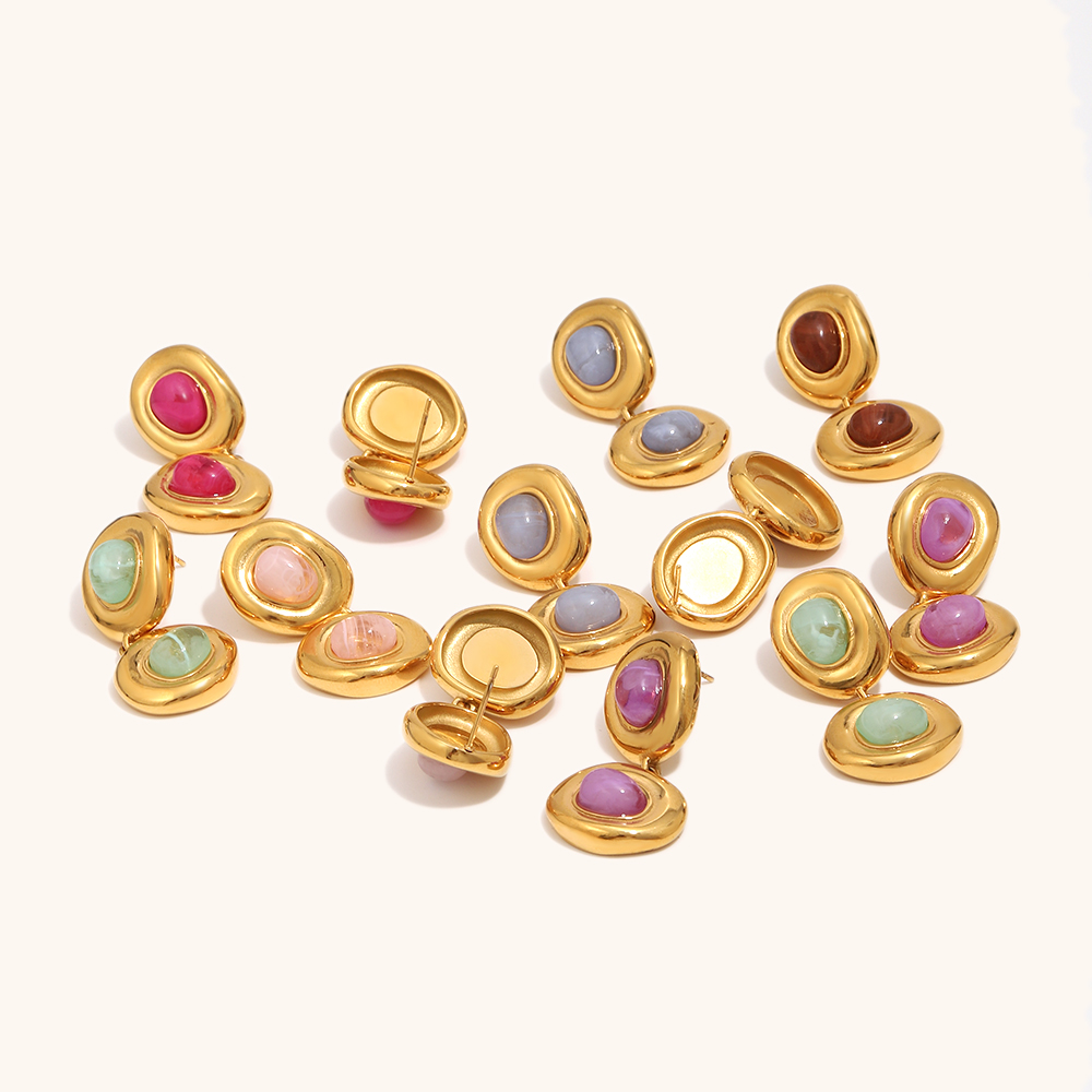 Colorful Resin Acrylic Drop Stud Earrings