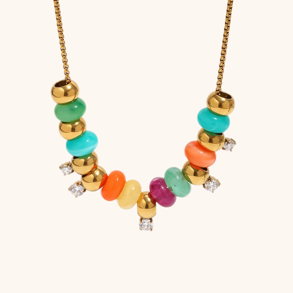 Summer Colorful Acrylic Bead Necklace