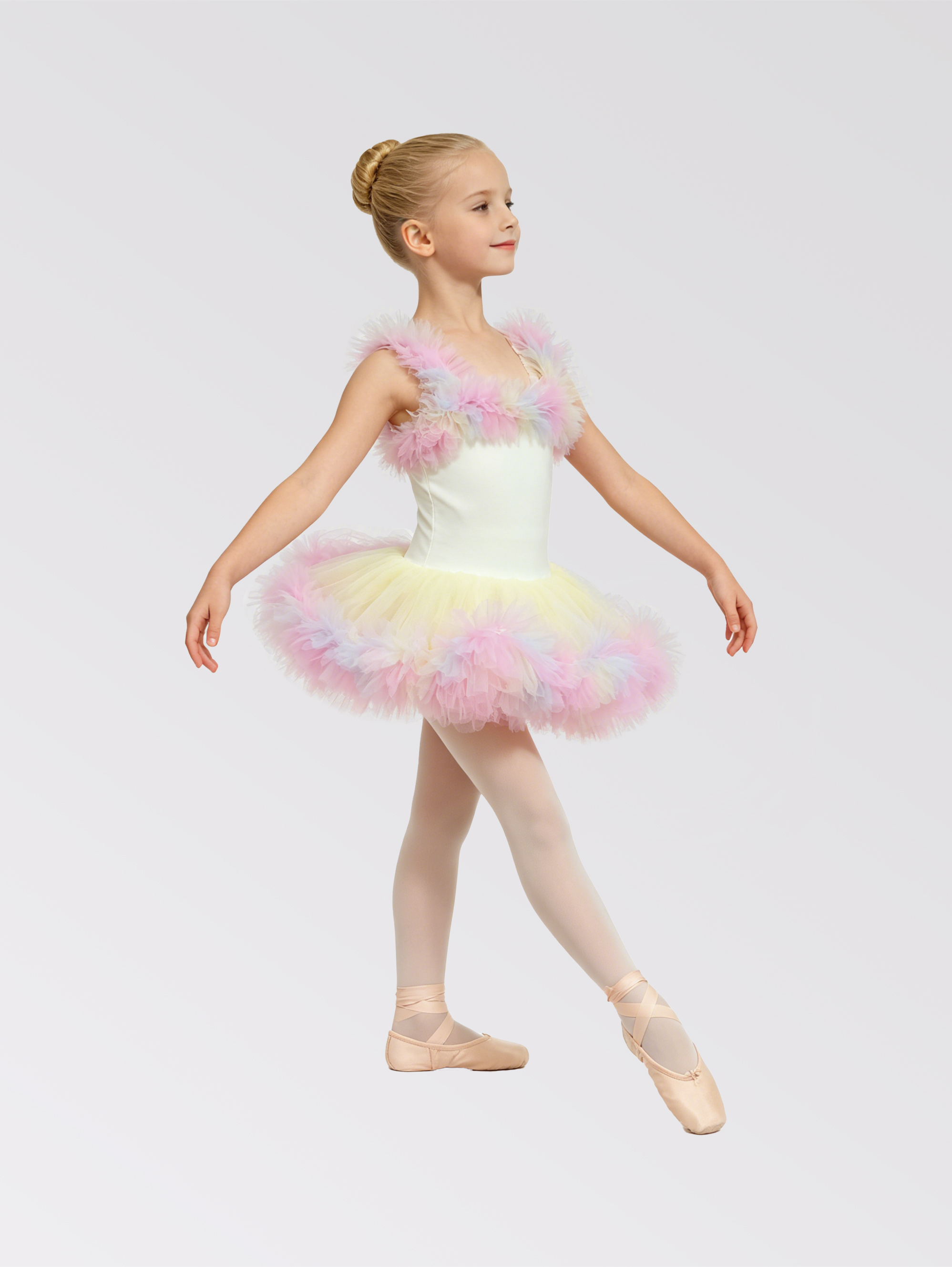 RA-004-Juniper-White/Pink/Yellow-Ballet tutu