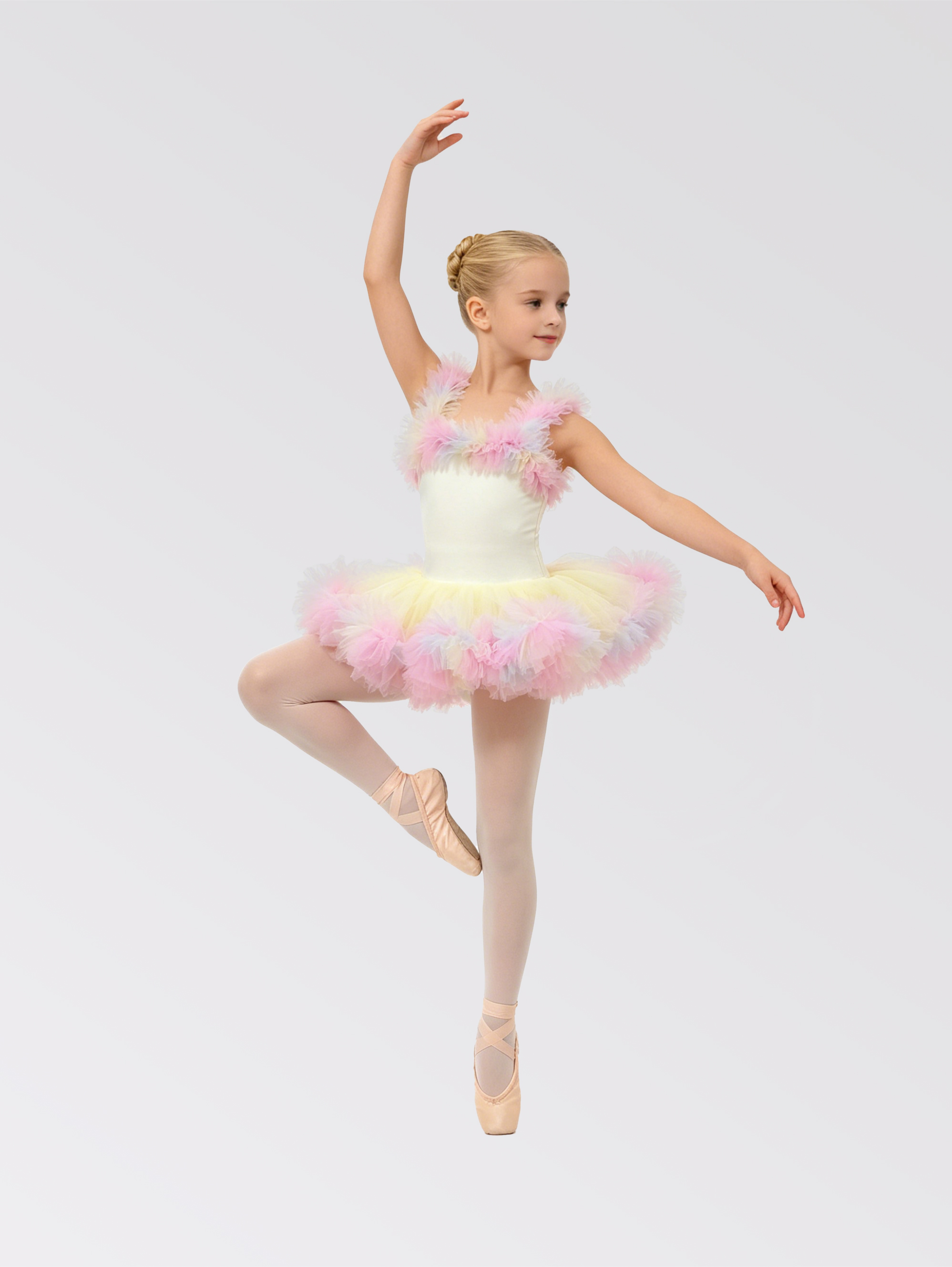 RA-004-Juniper-White/Pink/Yellow-Ballet tutu