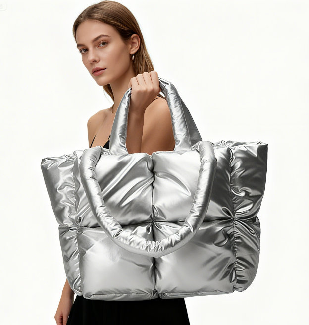 Bolso tote elegante, bolso puff de hombro, duffel acolchado, monedero acolchado para mujer, bolsos cruzados
